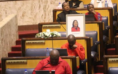 Speaker of the Legislature, Dr. Desbo Mohono led tributes for the late Hon. Primrose Bogatsu from the Economic Freedom Fighters