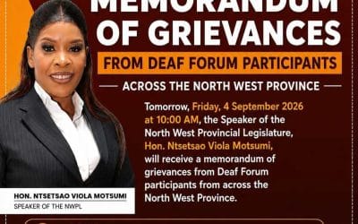 Memorandum of Grievances from Deaf forum participants the North West.